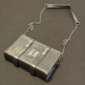 Witch Spell Book Purse, Crossbody Bag, Costume Chain Handle, Silver Accents